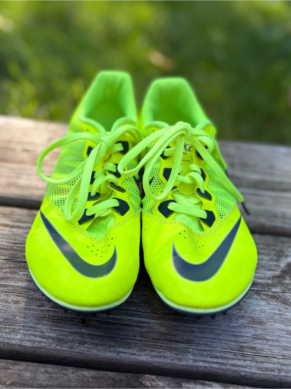 volt-green Nike Zoom Rival S7 track sprint spikes